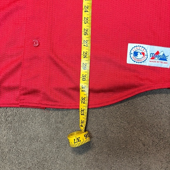 Vintage 90s Cleveland Indians MLB Chief Wahoo Majestic Jersey XXL RED USA - Picture 8 of 12